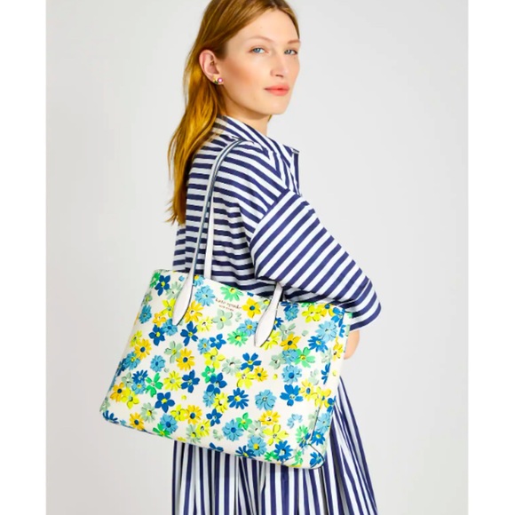 NWT Kate Spade All day Floral Medley Latge Tote with wristlet and dust bag - Picture 6 of 13